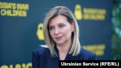 First Lady of Ukraine Olena Zelenska in Riga at the international conference "Russia's War on Children" 