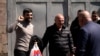 Armenia - Opposition deputy Mher Sahakian (left) is released from custody, Aprl 3, 2023.