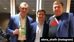 Сергій Шефір (ліворуч), Володимир Зеленський (по центру) та Борис Шефір