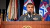 6 octombrie 2016 - Igor Gorgan le vorbește studenților, profesorilor și invitaților la ceremonia la care a fost inclus în International Hall of Fame la Colegiul de Comandă și Stat Major General la Fort Leavenworth, Kansas, SUA,