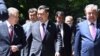 Слева направо: Шавкат Мирзиеев, Садыр Жапаров и Эмомали Рахмон, июль 2022 г.