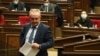 Armenia - Education Minister Vahram Dumanian is about to speak during parliamentary hearings, Yerevan, February 1, 2021.