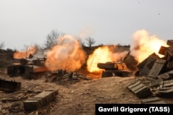 Российские позиции под Первомайском Луганской области