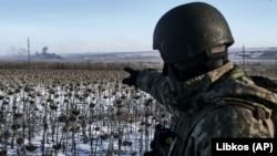 Український військовий на передовій поблизу Соледару Донецької області, 11 січня 2023 року