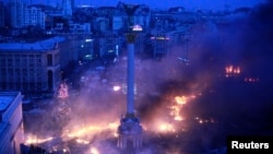 Майдан Незалежності під час подій Революції гідності, Київ, 19 лютого 2014 року
