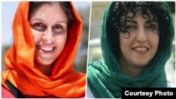 نرگس محمدی، سمت راست و نازنین زاغری