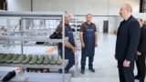 Prezident İlham Əliyev "PIRSHAGHI" ayaqqabı fabrikinin Laçın filialının açılışında 
