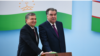 Эмомали Рахмон и Шавкат Мирзиеев дали старт работе железнодорожного перегона “Галаба-Амузанг”. Душанбе, 9 марта 2018 года
