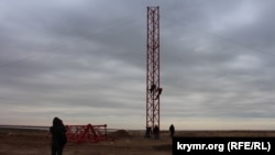 Будівництво телерадіовежі поблизу Чонгару, грудень 2016 року