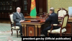 Аляксандар Лукашэнка і Віктар Шэйман, здымак 2018 года