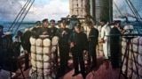 Адмирал Того на броненосце «Микаса». Японская картина (1906)