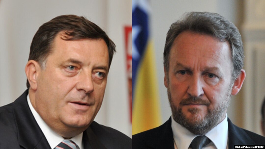 Milorad Dodik, predsjednik Republike Srpske (lijevo) i Bakir Izetbegović, bošnjački član predsedništva BiH