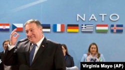 Майк Помпео НАТОнун жыйынында. 27-апрель, 2018-жыл.