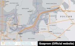 Мапа обох газогонів «Північний потік»