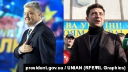 Кандидаты в президенты Украины: президент Петр Порошенко и актер Владимир Зеленский