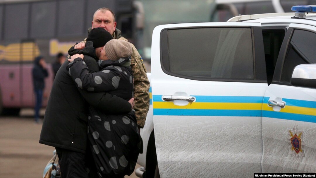 Обмен пленными на КПВВ Майорск 29 декабря 2019 года