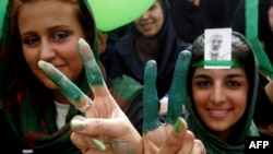 هواداران «جنبش سبز» در یکی از تظاهرات تهران.