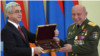 President Serzh Sarkisian awards Major-General Samvel Karapetian (file photo)