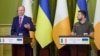 Прем’єр-міністр Ірландії Махол Мартін та президент України Володимир Зеленський під час спільної пресконференції в Києві. 6 липня 2022 року