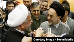 عکس آرشیوی و احتمالاً مربوط به پس از پیروزی حسن روحانی پس از انتخابات ریاست‌جمهوری است.