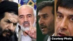  محمد رضا باهنر(راست)، محمد دهقانی، احمد توکلی و محمد حسن ابوترابی‌فرد 