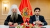 Patrijarh SPC Porfirije i premijer Crne Gore Dritan Abazović tokom potpisivanja Temeljnog ugovora. Podgorica 3. avgust, 2022. godine