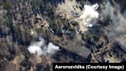 Зняті дроном української Аеророзвідки вибухи російської військової техніки