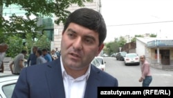 Armenia - Masis Mayor Davit Hambardzumian speaks to RFE/RL after being set free by a court in Yerevan, 2 June 2018. 