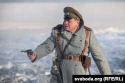 Аляксей Туровіч на здымках пад Смаргонямі