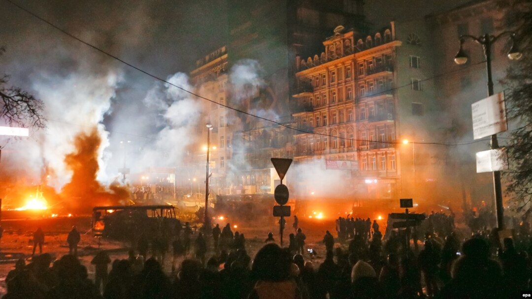 Київ, вулиця Грушевського, 21 січня 2014 року