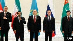رهبران پنج کشور ساحلی خزر در اجلاس باکو