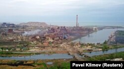 Ресей басқыншылығы салдарынан қираған "Азовсталь" зауыты. Мариуполь, Украина, 5 мамыр 2022 жыл.