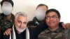 قاسم سلیمانی، فرمانده سپاه قدس به همراه یکی از فرماندهان لشکر فاطمیون که علیه مخالفان بشار اسد می جنگند.