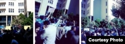 تجمع در مقابل دادگستری اصفهان. ۳۰ مهر ۹۳. (عکس از توئیتر).