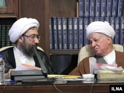 در کنار اکبر هاشمی رفسنجانی، رئیس اسبق مجمع تشخیص مصلحت در یکی از نشست‌های این نهاد