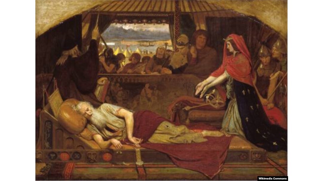 Lear and Cordelia. "Kral Lir"ə illüstrasiya