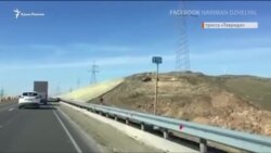 В Крыму вдоль трассы «Таврида» «позеленели» склоны (видео)