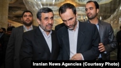 حمید بقایی، معاون محمود احمدی‌نژاد در دولت‌های نهم و دهم (نفر دوم از راست)