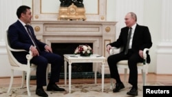 Садыр Жапаров и Владимир Путин. 24 февраля 2021 года.
