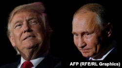 Дональд Трамп (л) і Володимир Путін 