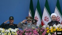 حسن روحانی در مراسم رژه سالگرد آغاز جنگ ایران و عراق
