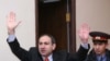 Armenia - Jailed opposition leader Nikol Pashinian greets supporters in courtroom,09Mar,2010