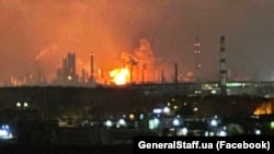 Наслідки удару Сил оборони України по Рязанській нафтопереробній компанії, завданого у ніч на 26 січня 2024 року. Фото ілюстративне