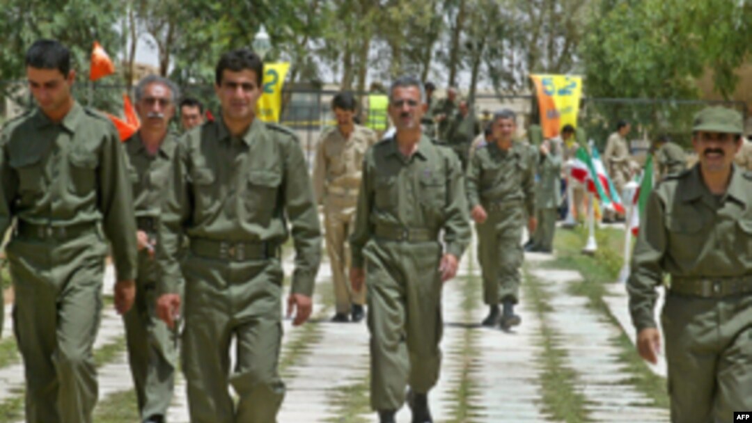 Militants from the People's Mujahideen of Iran